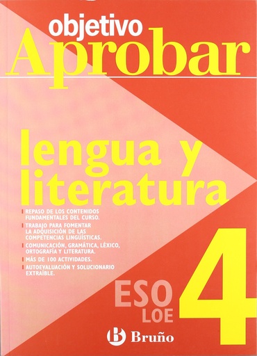 [9788421660034] Objetivo aprobar lengua castellana y literatura de 4º de la eso (Castellano - Material Complementario - Objetivo Aprobar Loe)