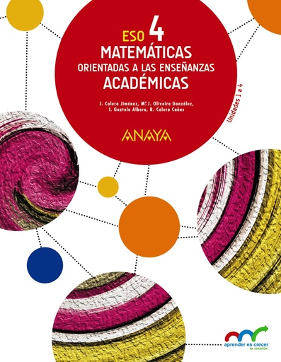 [9788469810699] Matemáticas orientadas a las Enseñanzas Académicas 4 Eso Anaya (Trimestres)