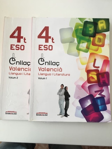 [9788490260319] Enllaç 4. Volum 2: Valencià. Llengua i literatura. 4t ESO